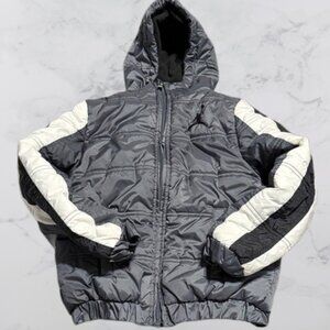Jordan Youth Boys S Black Quilted Puffer Jacket Winter Coat Full Zip Jump man